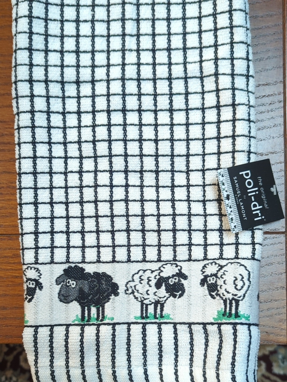 Poli-Dri Sheep Kitchen Towel - Black and White New With Tags